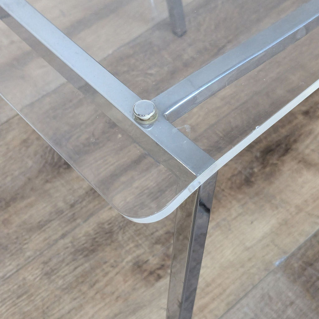 CB2 Chiaro Clear Acrylic Dining Chair With Nickel Legs