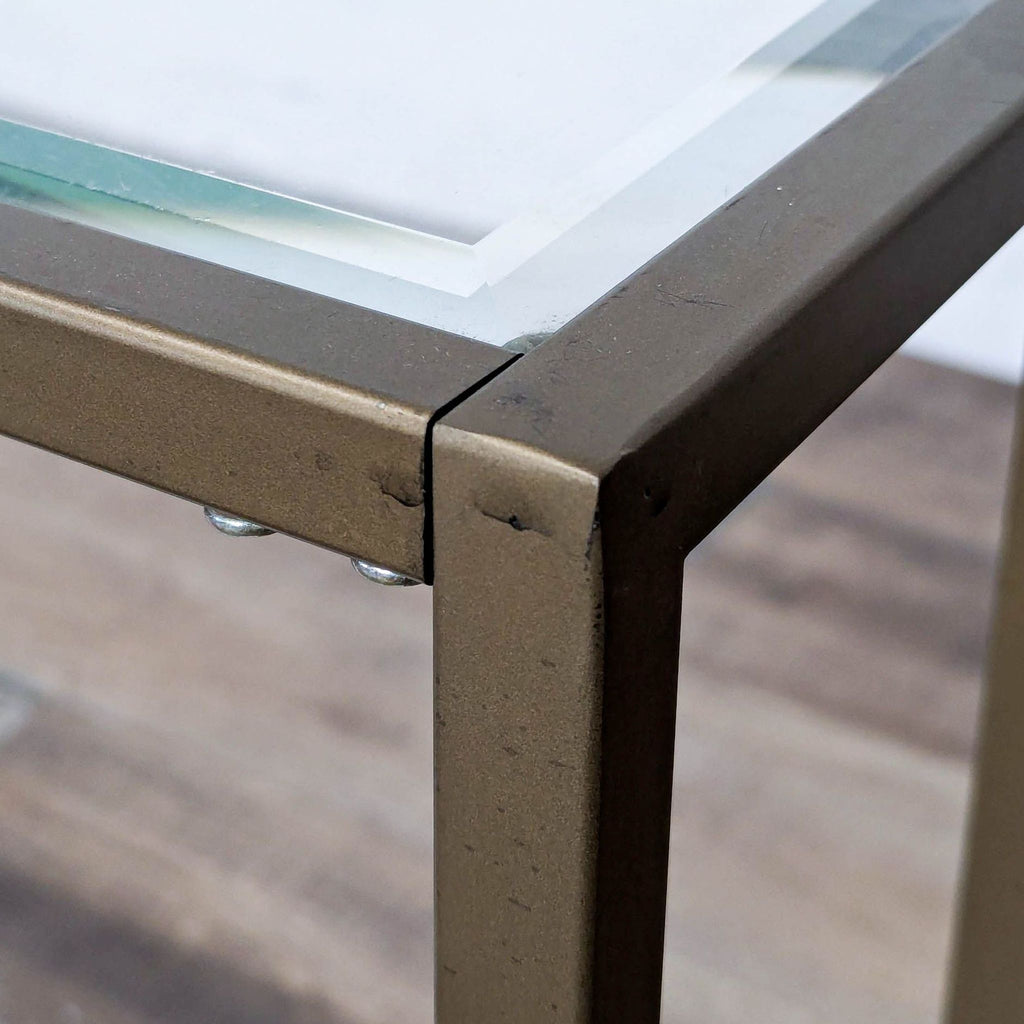 Narrow Two Tier Console Table with Metal Frame