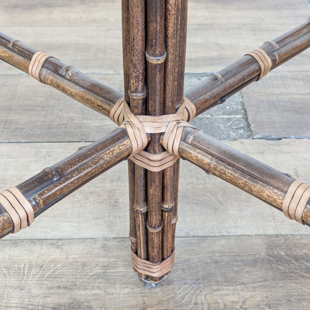 McGuire Bamboo and Glass Round Dining Table