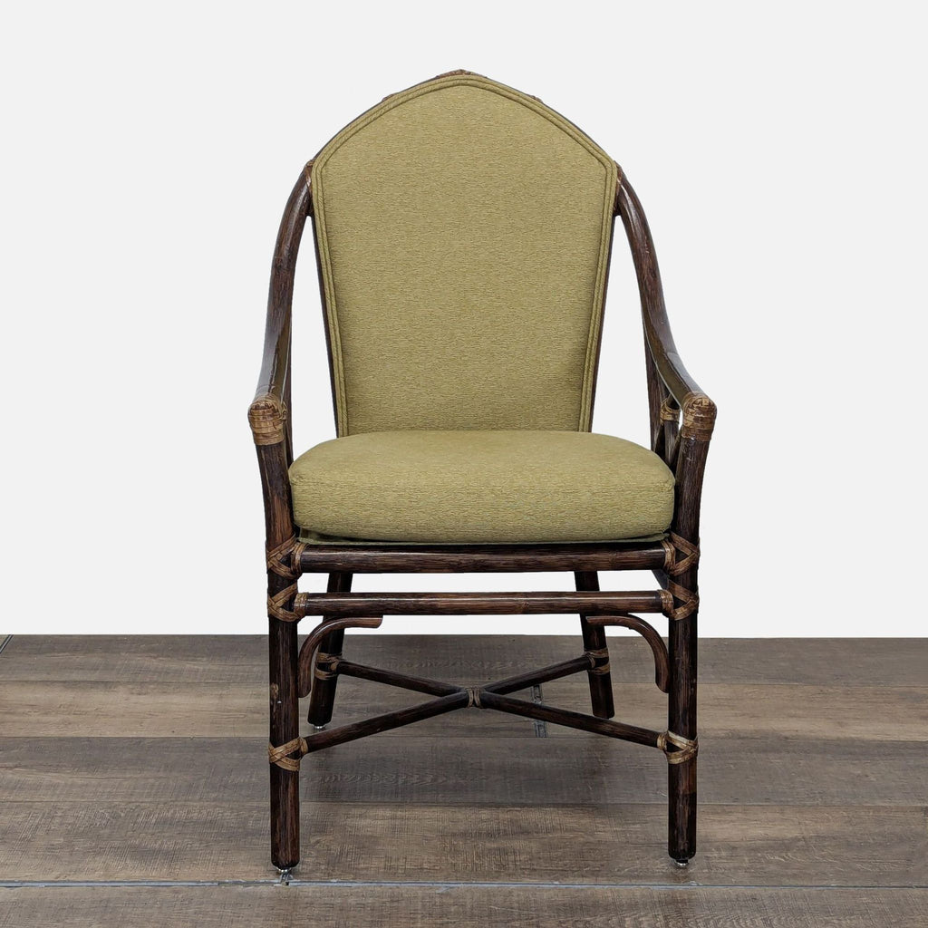 McGuire Bamboo and Glass Round Dining Table