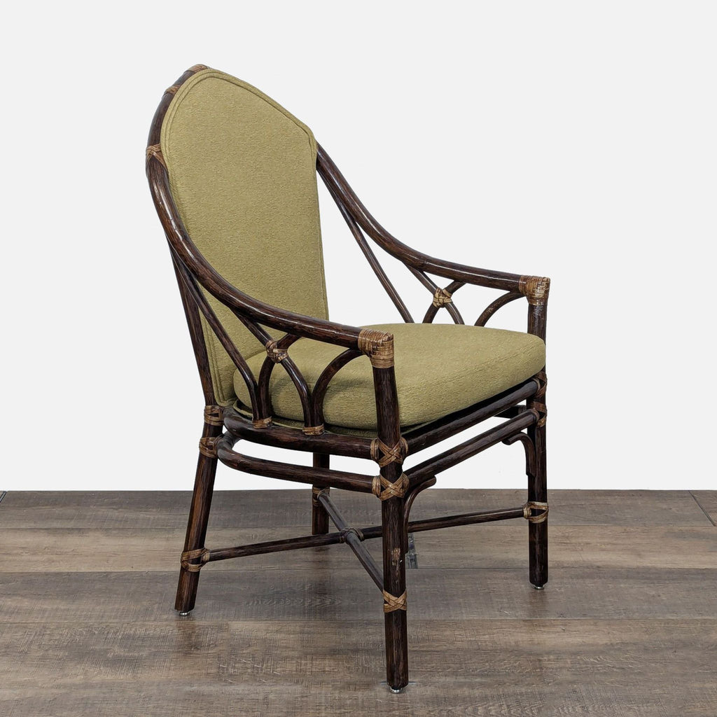 McGuire Bamboo and Glass Round Dining Table