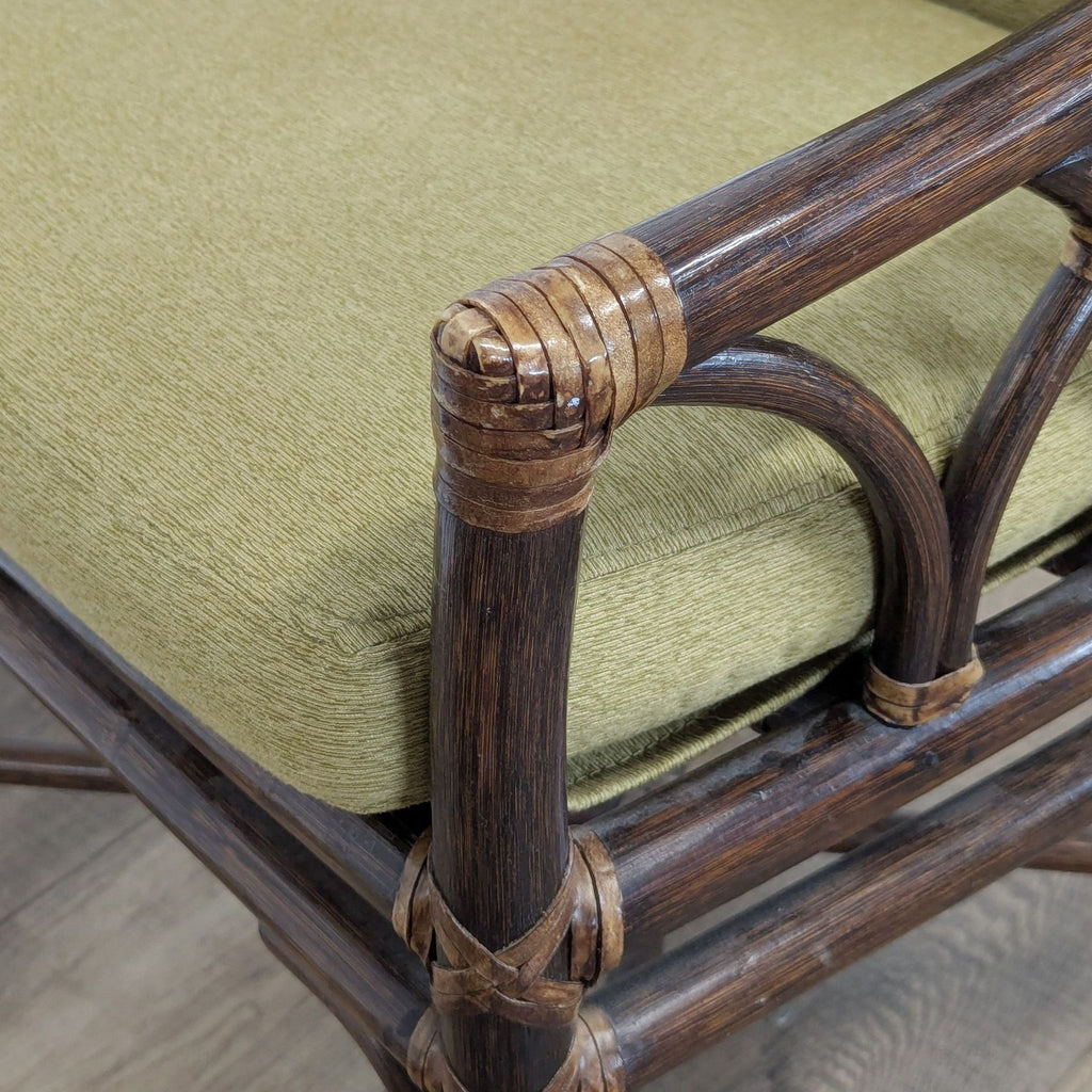 McGuire Bamboo and Glass Round Dining Table