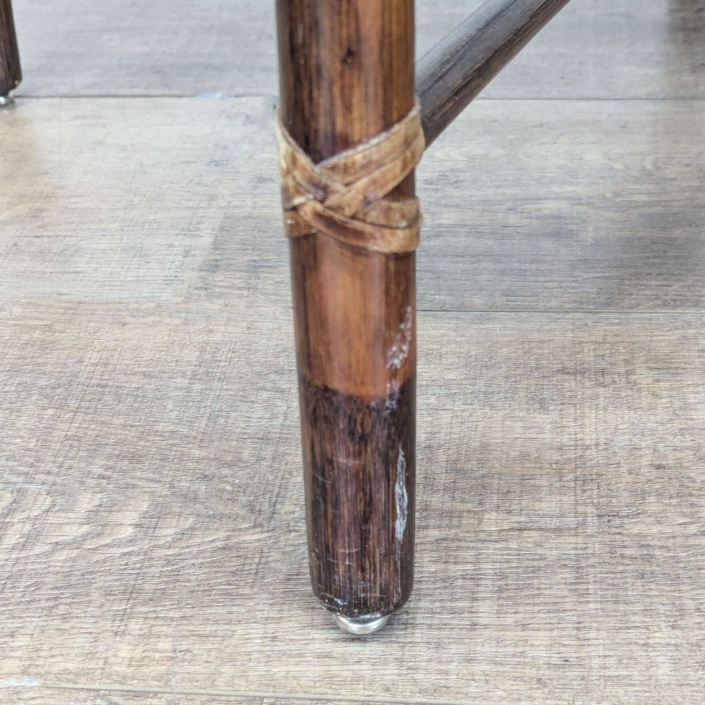 McGuire Bamboo and Glass Round Dining Table