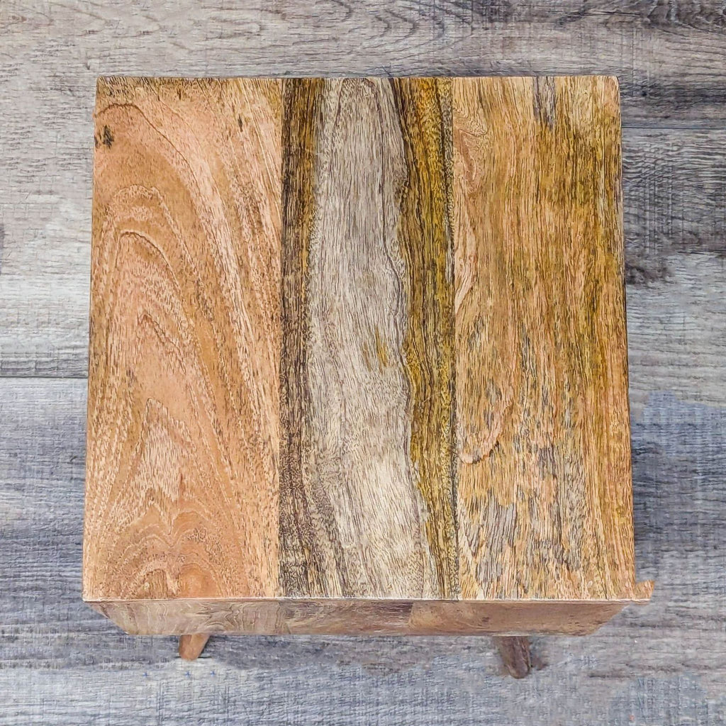 Mid-Century One Drawer Open Shelf Nightstand