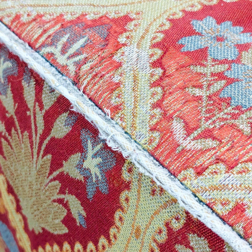 Bench with Rolled Back and Piping on Wood Legs