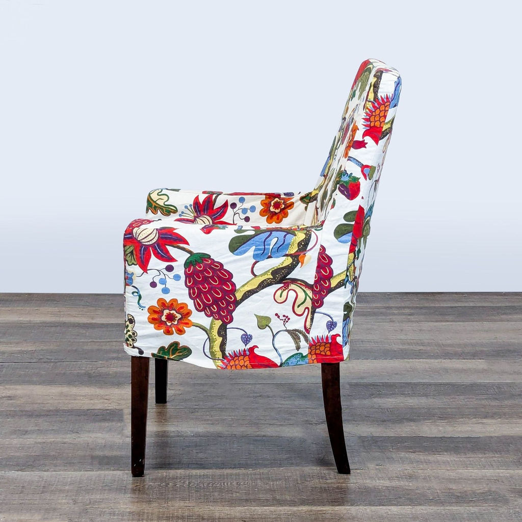 Floral Upholstered Arm Chair