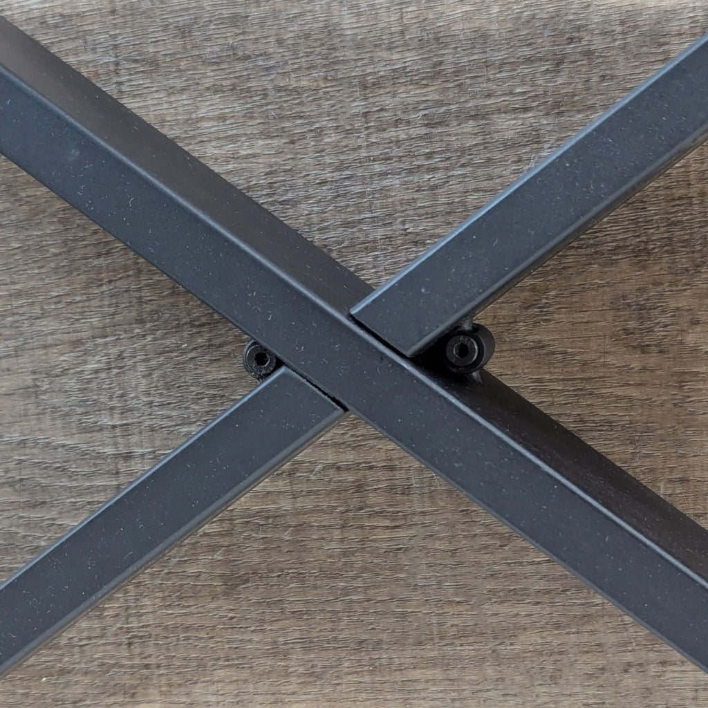 Bamboo Top End Table on a Metal Base