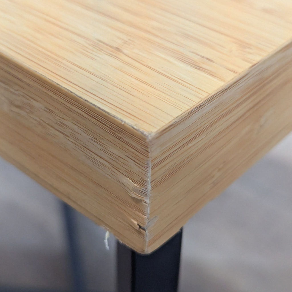 Bamboo Top End Table on a Metal Base