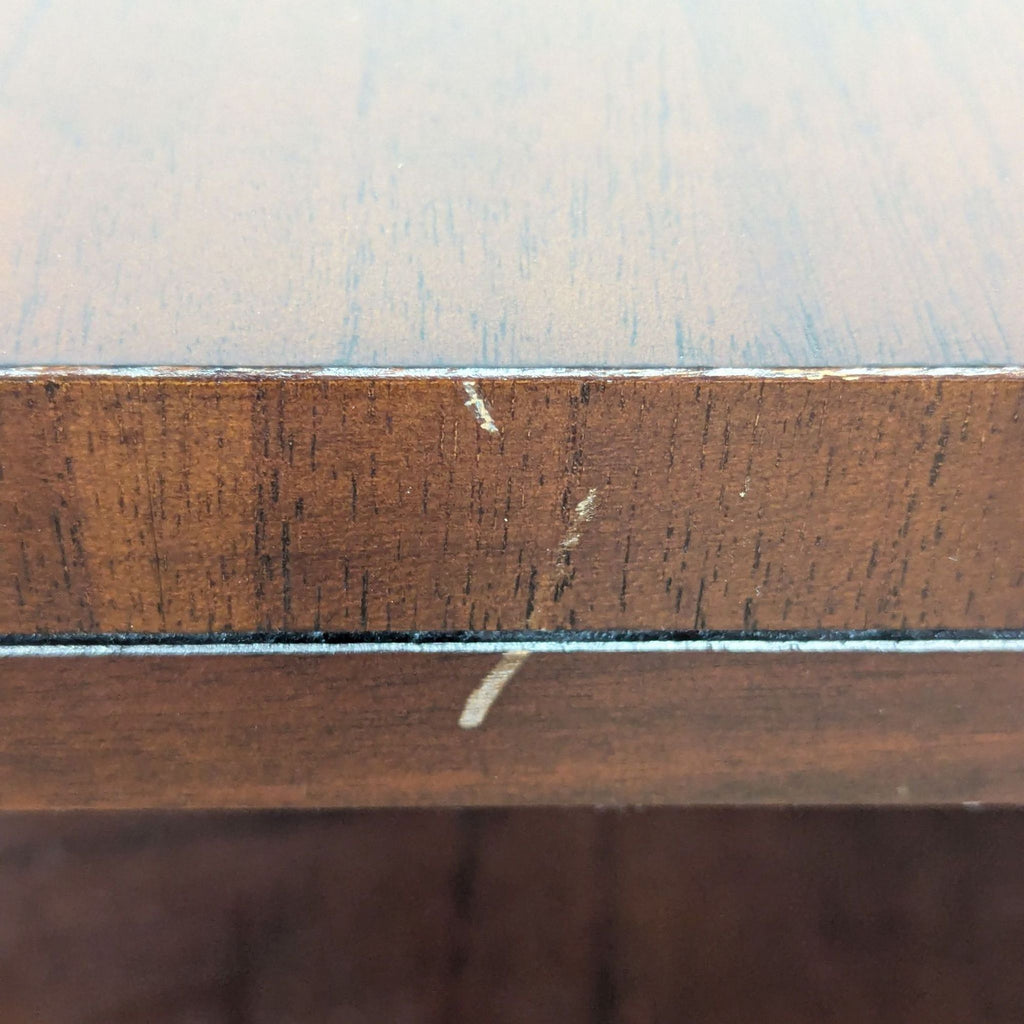 Crate & Barrel End Table with Inlaid Top and Two Shelves