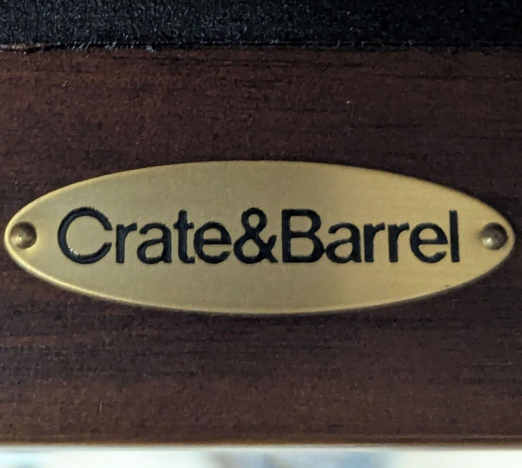 Crate & Barrel End Table with Inlaid Top and Two Shelves