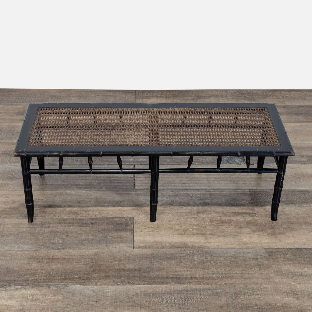 Faux Bamboo and Cane Bench