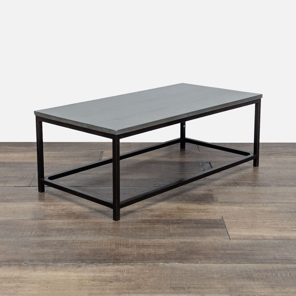 Wood Top Coffee Table on Metal Frame