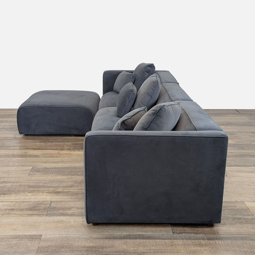 Living Spaces Tao Modern 3 Piece Sectional with Ottoman