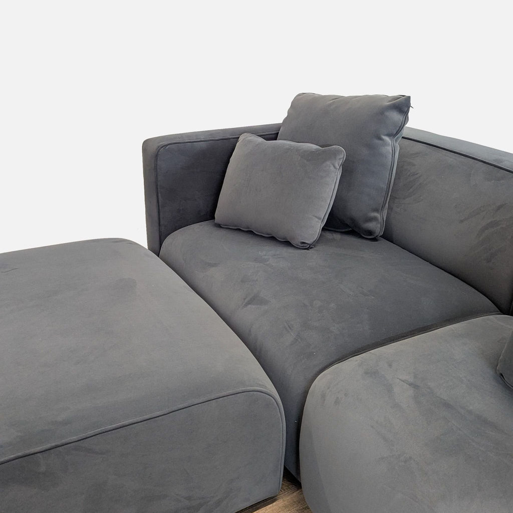 Living Spaces Tao Modern 3 Piece Sectional with Ottoman