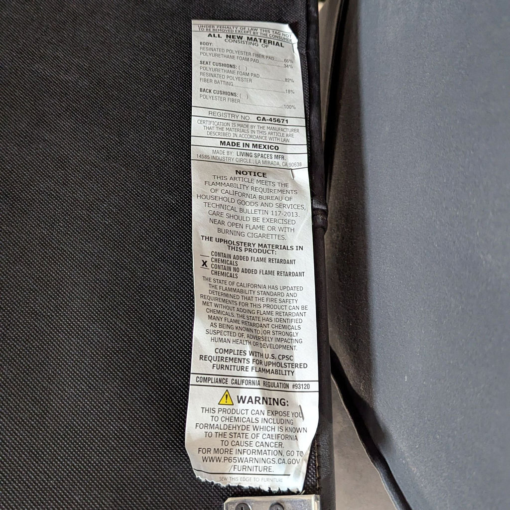 Living Spaces Tao Modern 3 Piece Sectional with Ottoman