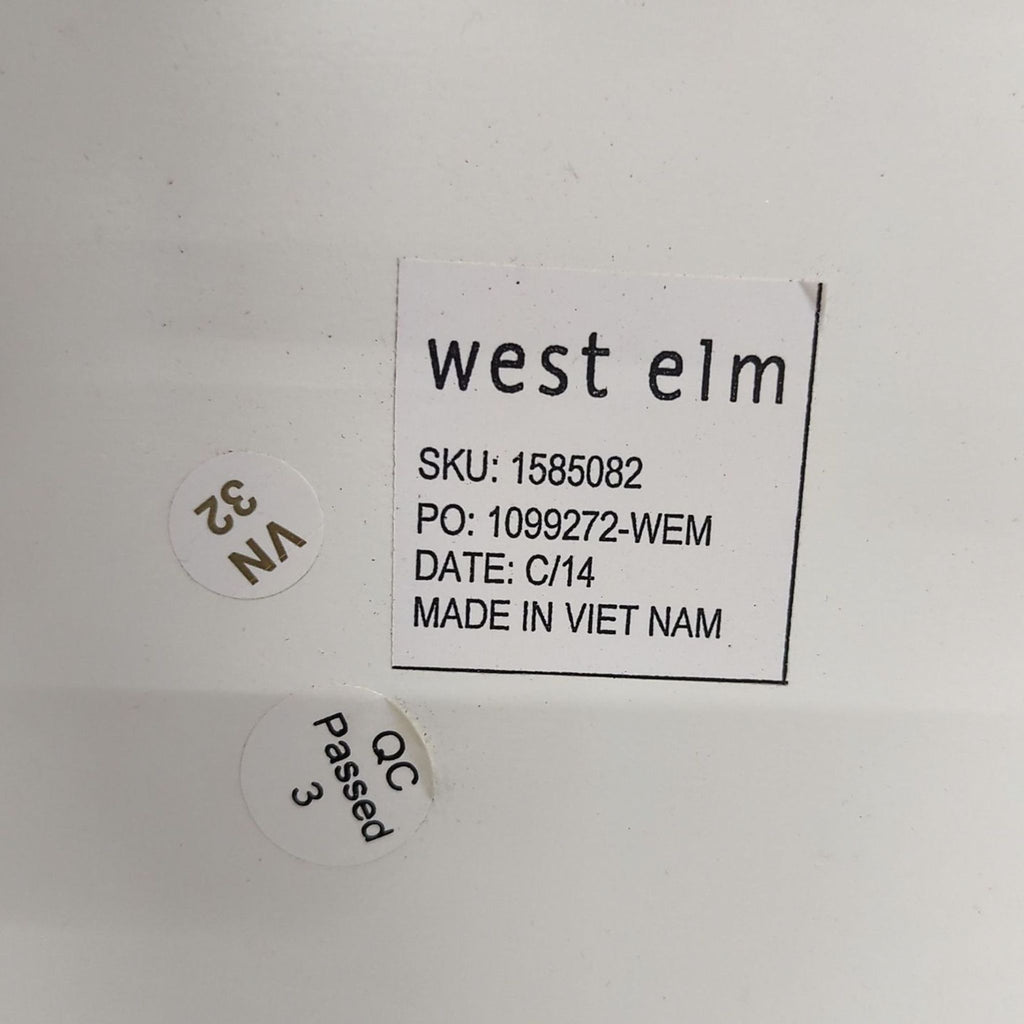 West Elm White Lacquer Parsons Side Table with Drawer and Shelf