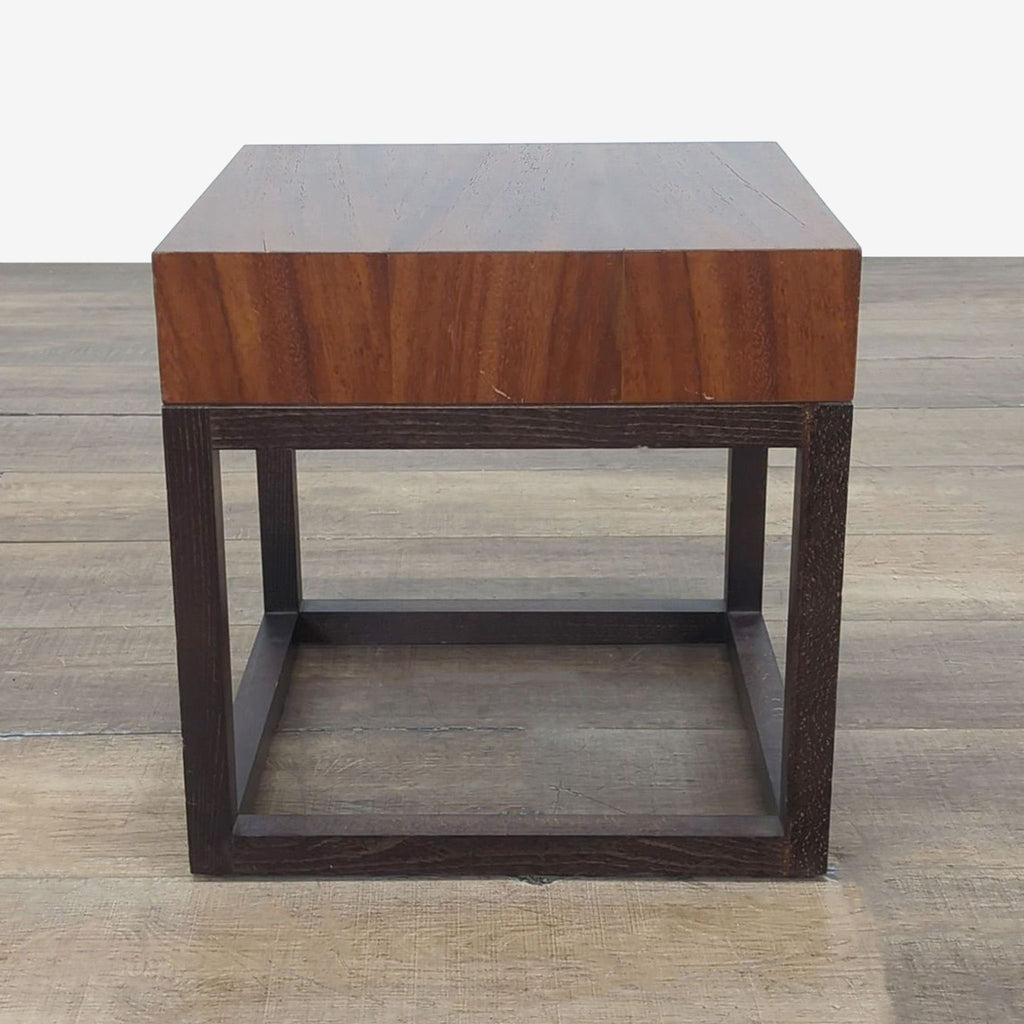 Crate & Barrel Wood Accent Table on Wood Base