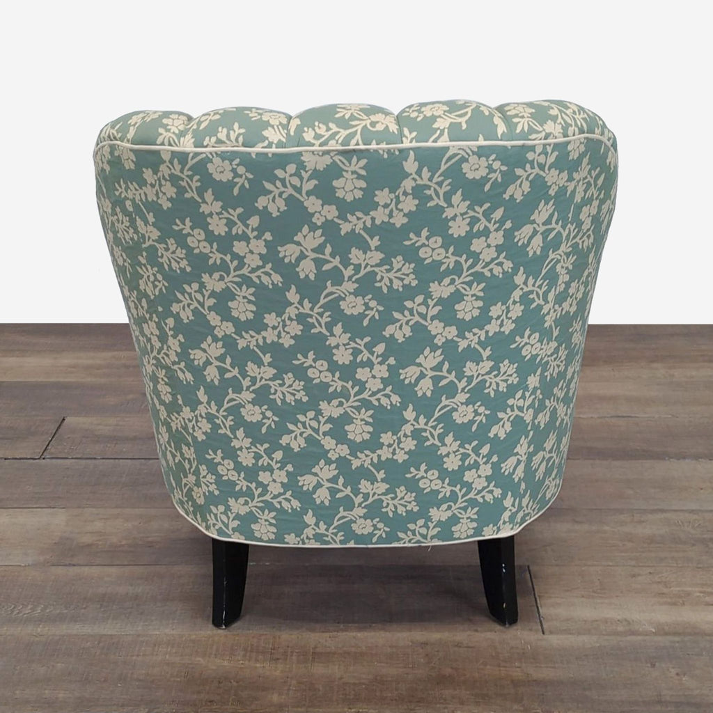 Cisco Brothers Floral Tufted Lounge Chair with Wooden Legs