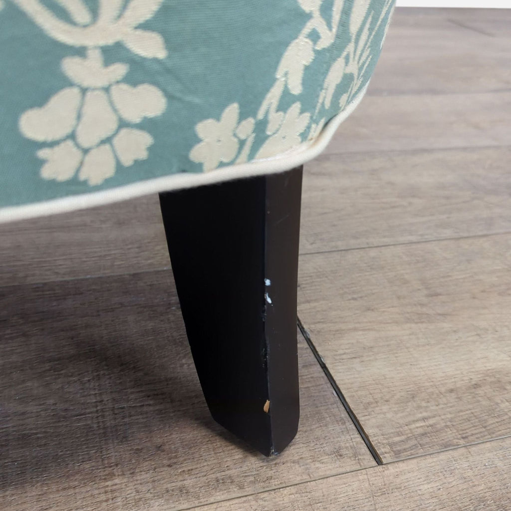 Cisco Brothers Floral Tufted Lounge Chair with Wooden Legs