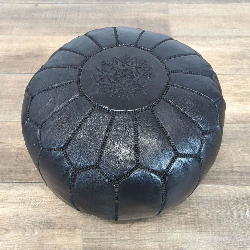 Moroccan Leather Pouf