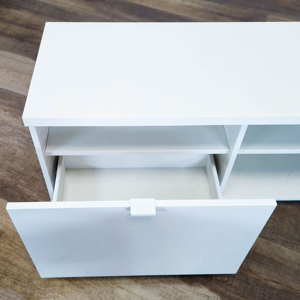 Two Drawer Media Console with Shelving