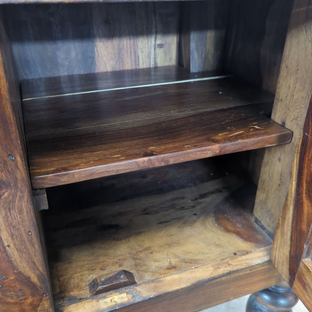 Crate & Barrel Wood Sideboard with Three Drawers and Two Cabinets