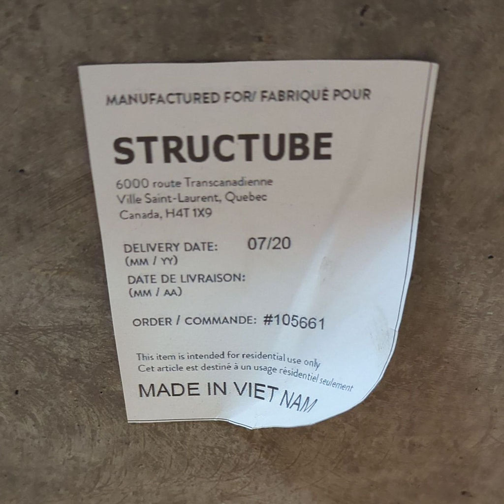 Structube Faux Stone Console Table on Metal Frame