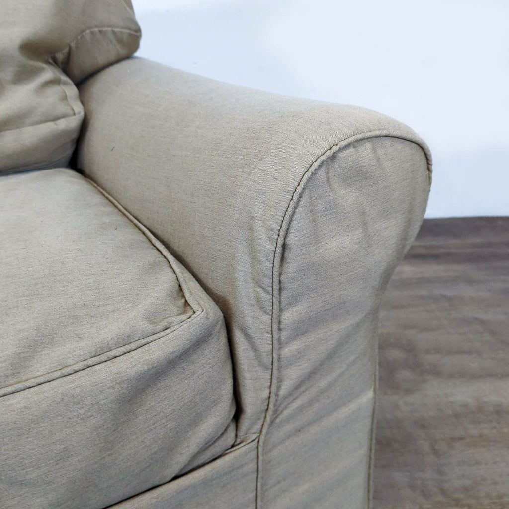 Traditional Slipcovered Lounge Chair with Matching Ottoman