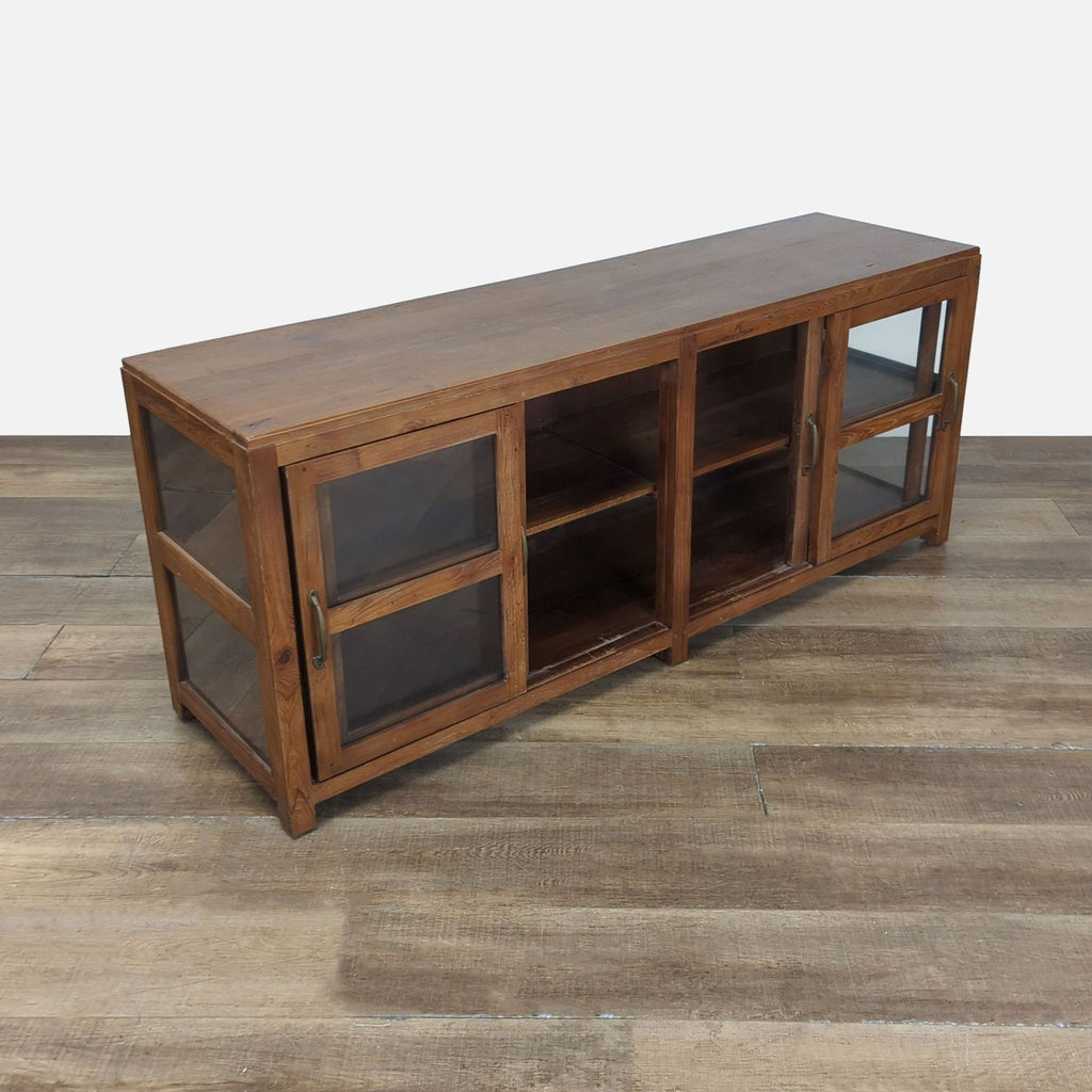 Pottery Barn Menlo Wood and Glass Media Console