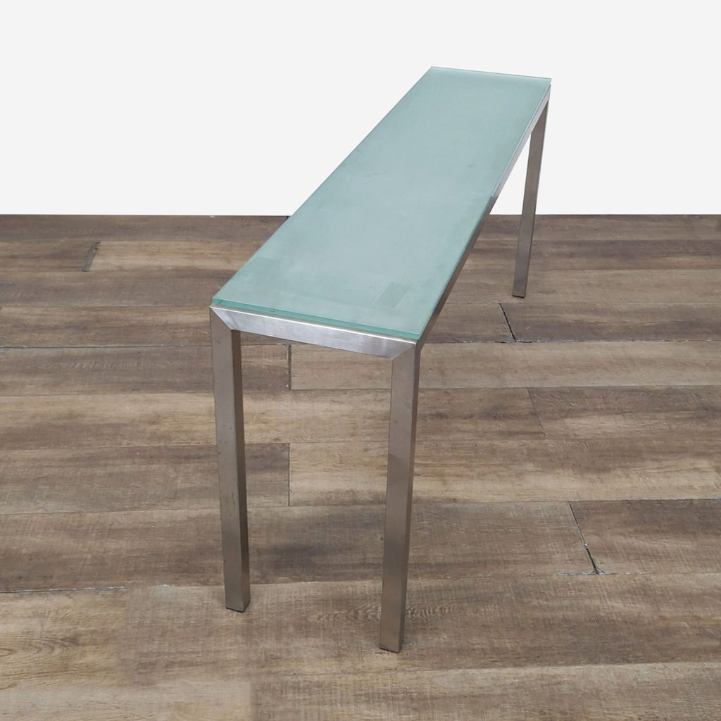 Skinny Glass Top Parsons Console Table