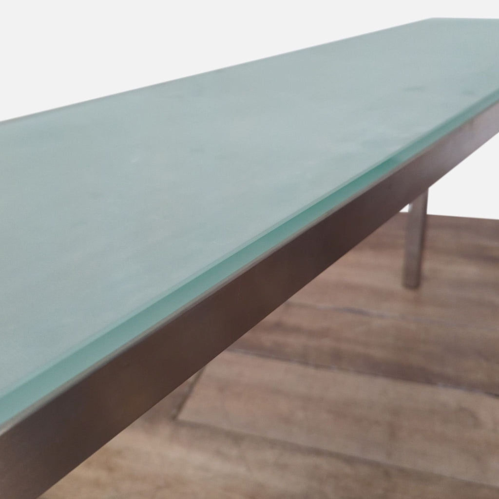 Skinny Glass Top Parsons Console Table