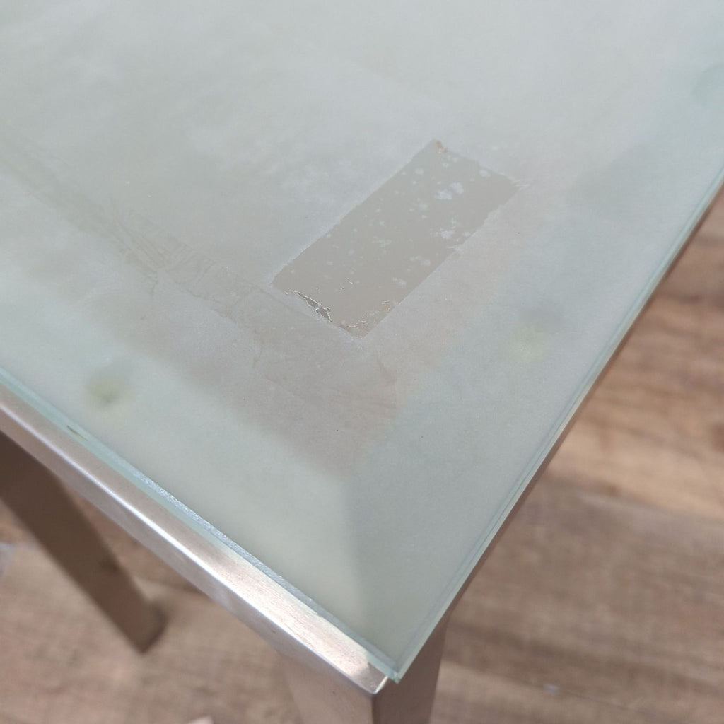 Skinny Glass Top Parsons Console Table