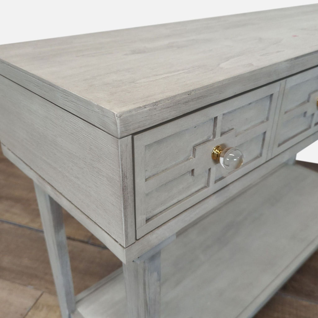 Wood Two Drawer Console Table with Shelf