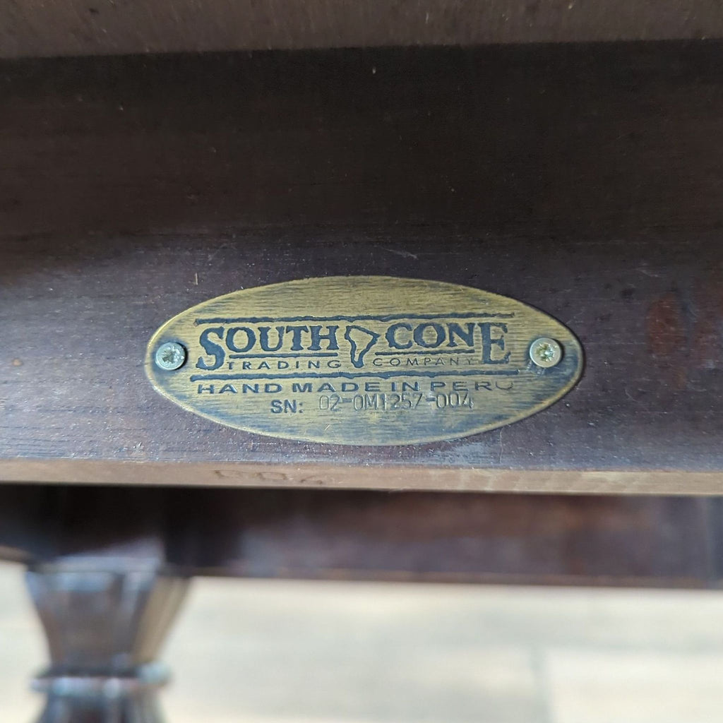 South Cone Checkered Wood End Table