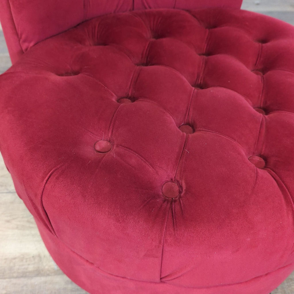 Modern High Back Accent Chair in Red Velvet