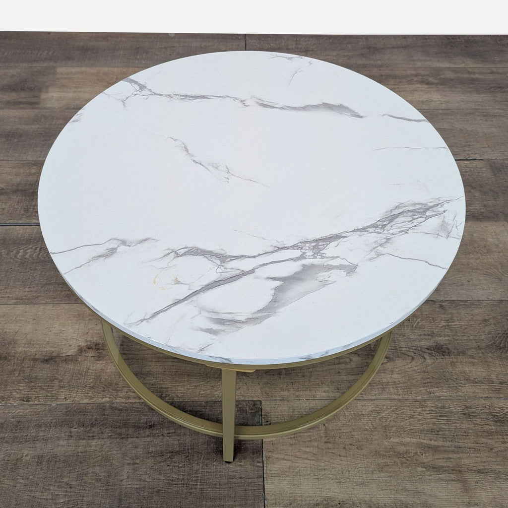 Vasagle Two Tier Small Coffee Table with Faux Marble Top