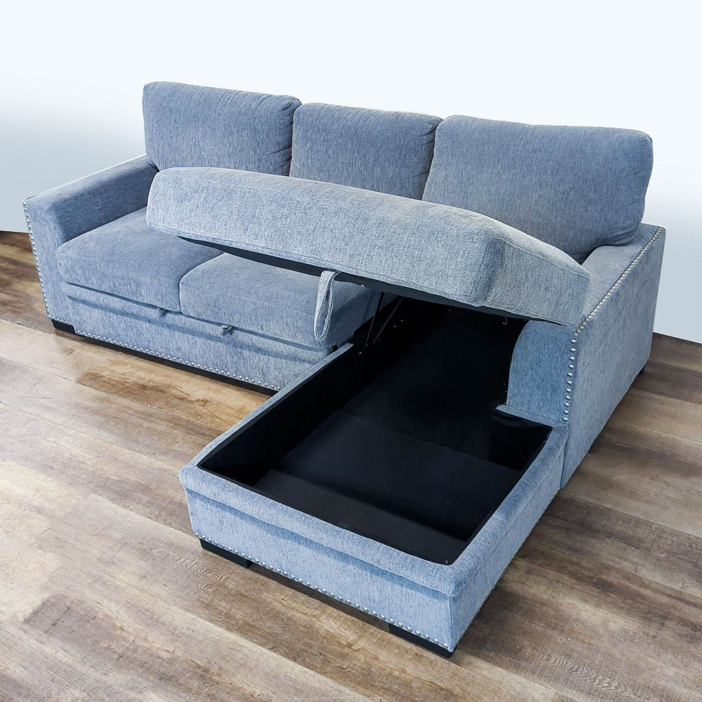 Modern 2-Piece Sectional with Pull-out Bed and Left Chaise