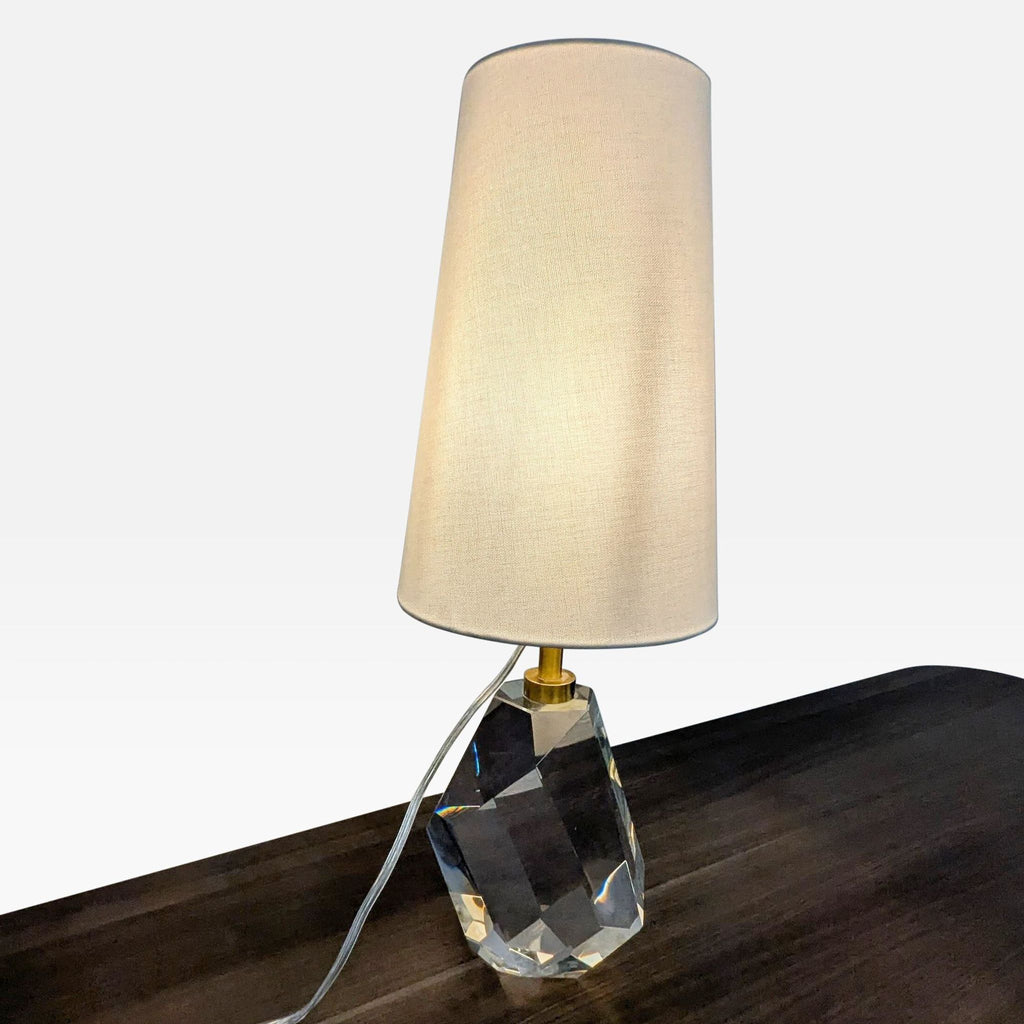 Lillian August Halcyon Faceted Crystal Table Lamp