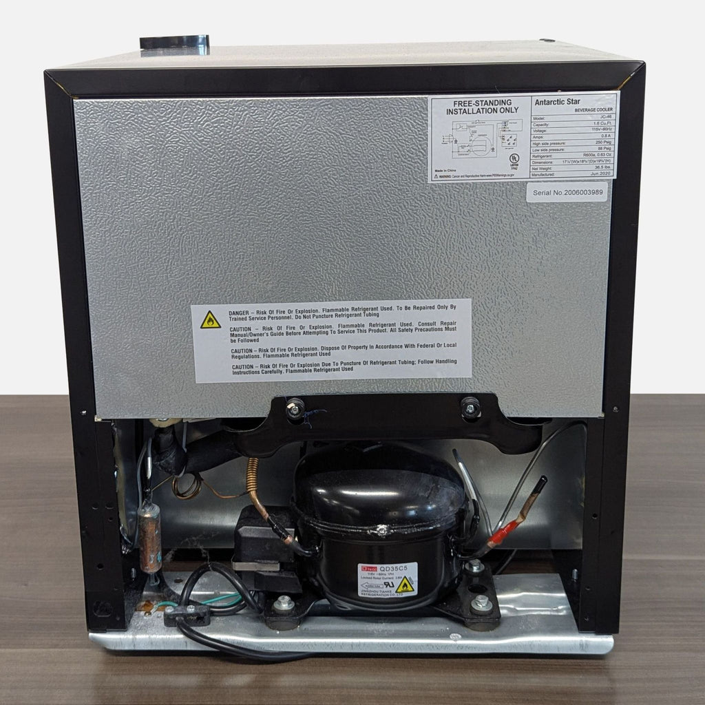 Antarctic Star Compact Refrigerator with Glass Door and Adjustable Shelves