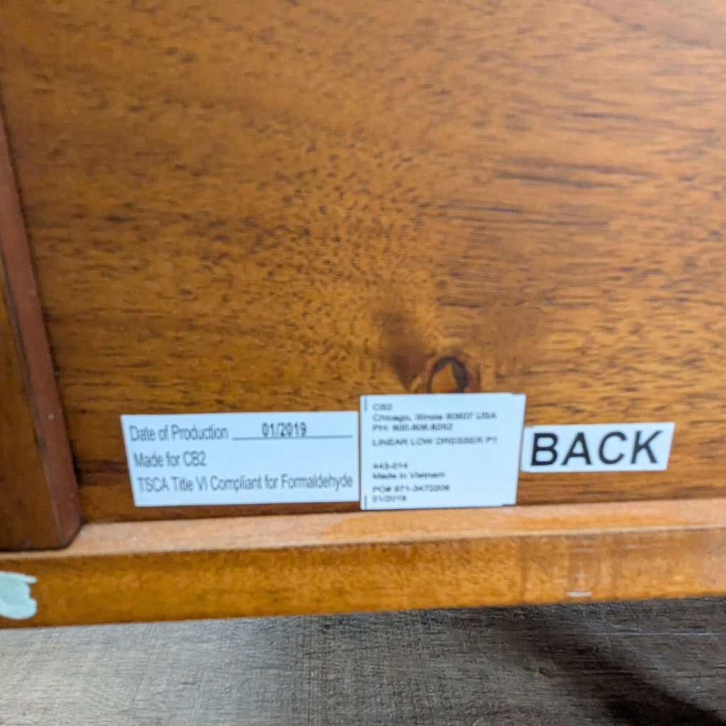 CB2 Linear Low 4-Drawer Wood Dresser