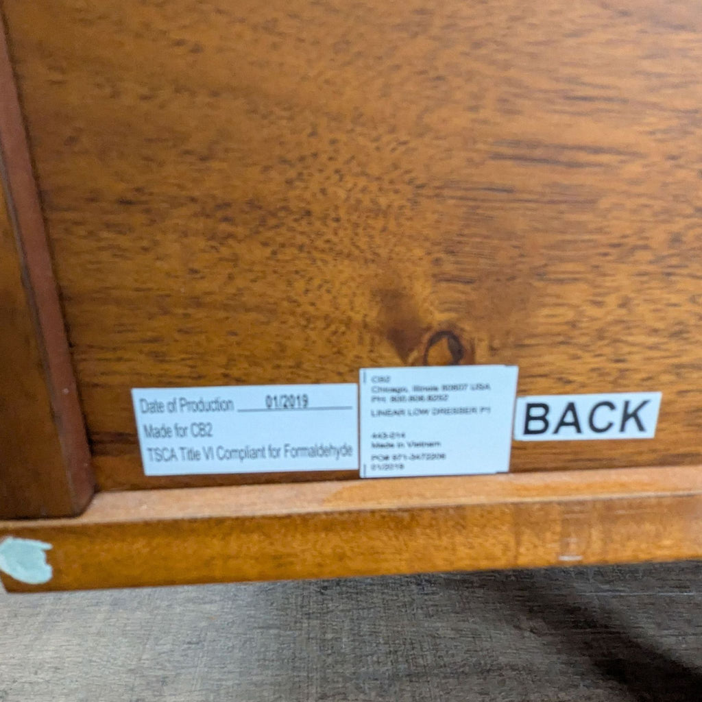 CB2 Linear Low 4-Drawer Wood Dresser