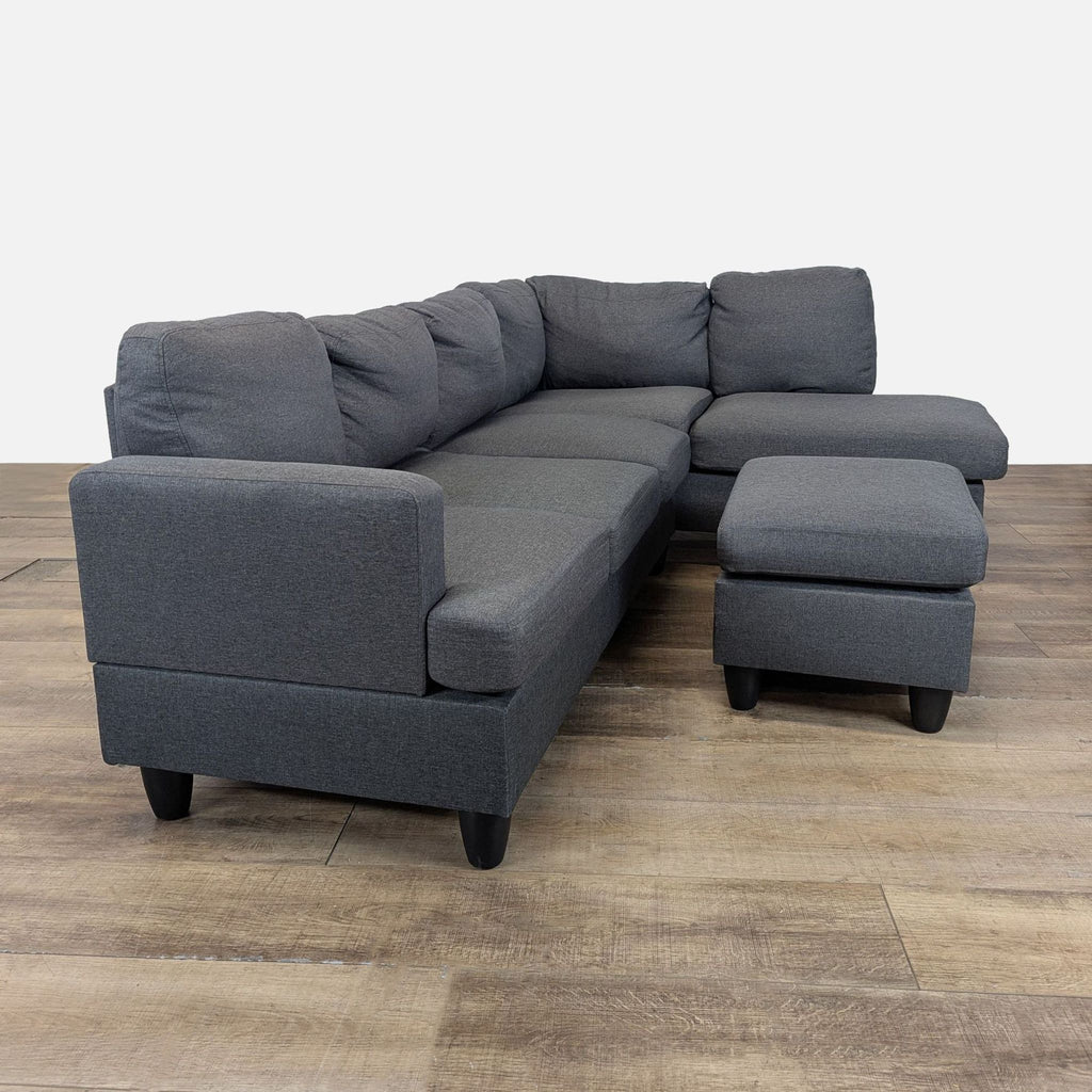 Modern Sectional Sofa L-shaped with Convertible Ottoman