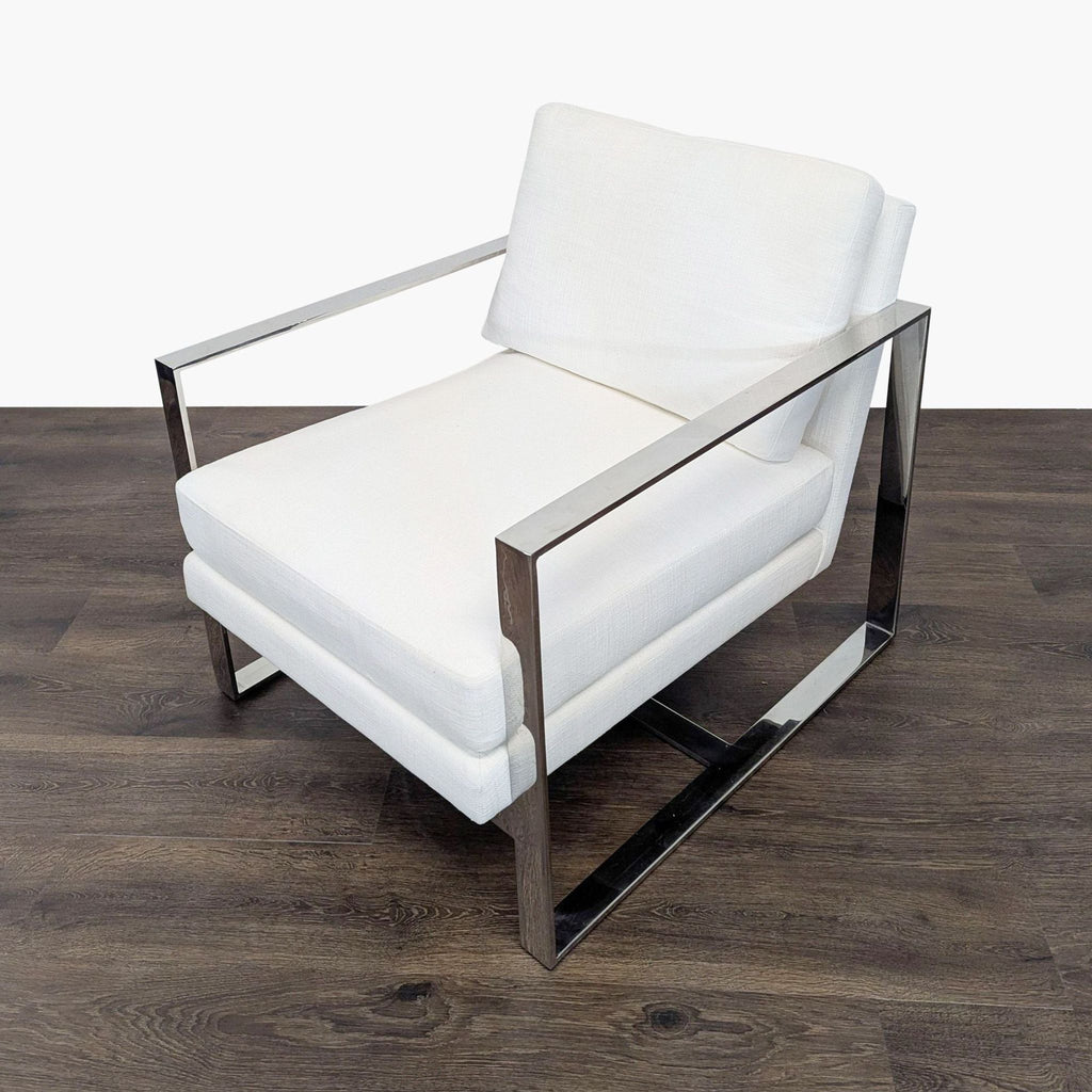 Restoration Hardware Modern Lounge Chair with Ottoman