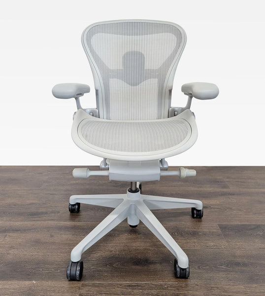 Front view of the Reperch ergonomic office chair with Pellicle mesh and fully adjustable lumbar support.  