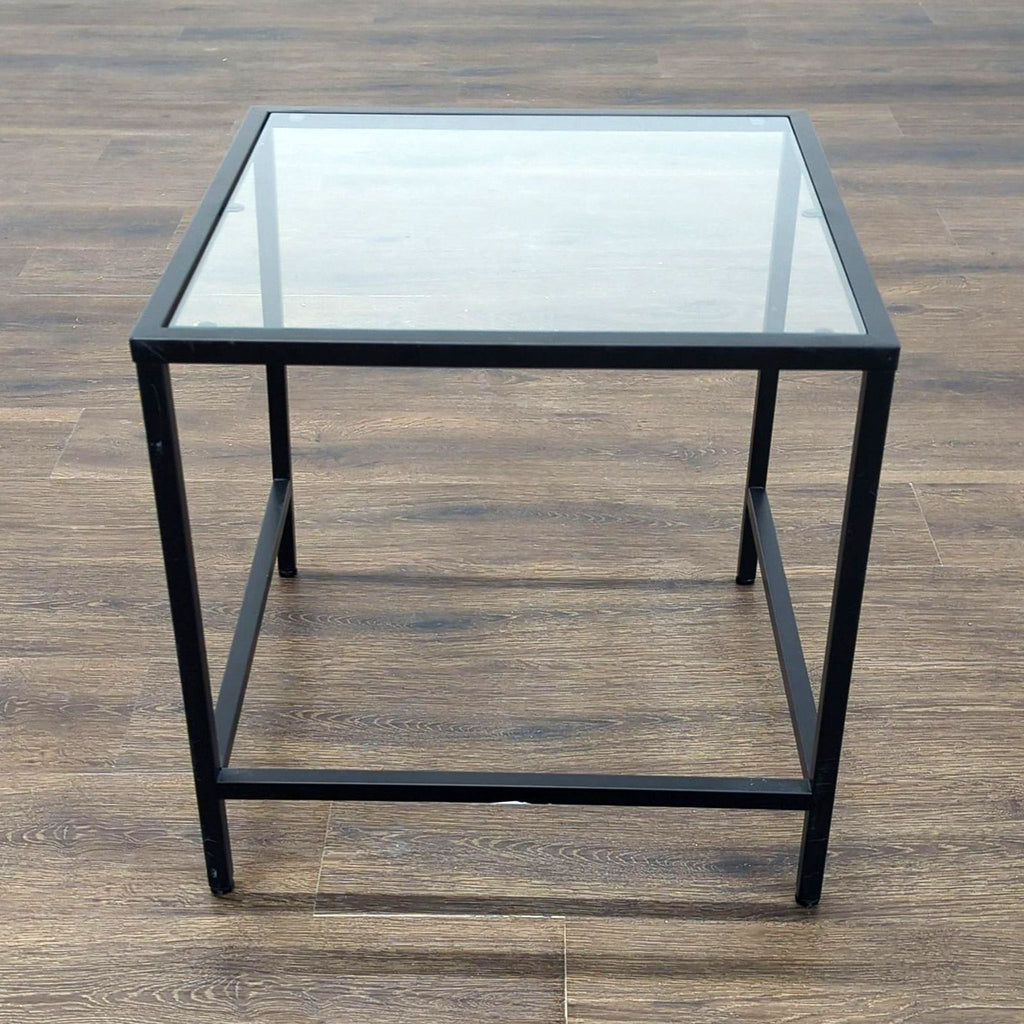 Glass Top Metal Side Table