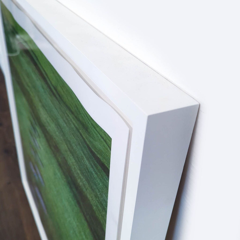 3. Close-up of the Reperch framed print's white border, highlighting its thickness and crisp modern design.