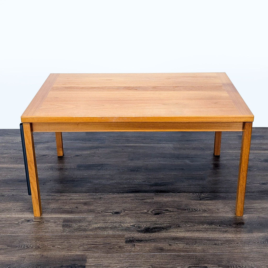 Extendable Teak Dining Table with Two Leaves