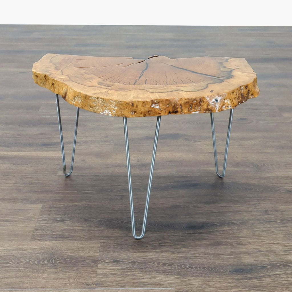 3. Reperch side table in the Side & Console Table category, featuring a natural wood slab top and metal legs.