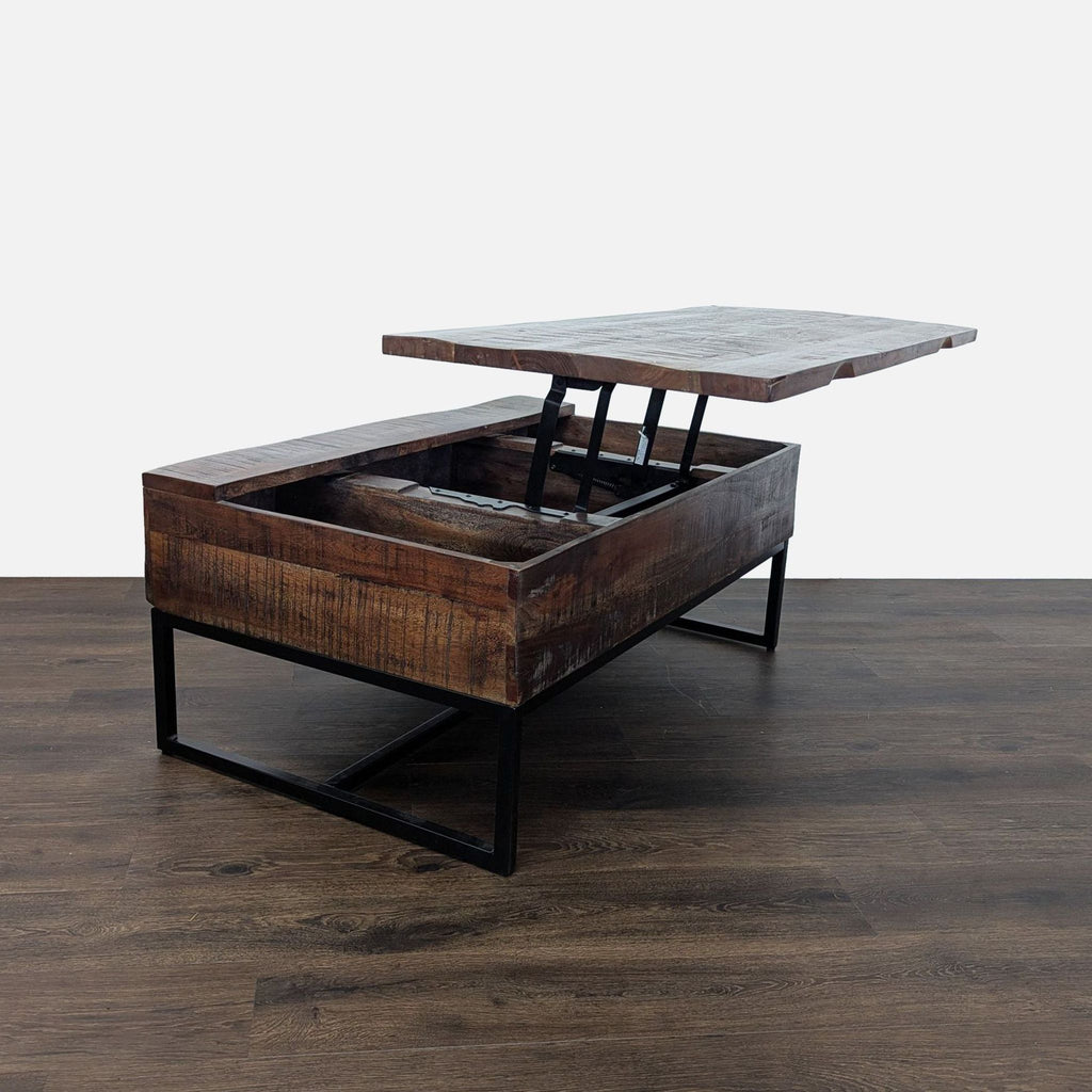 Signature Design by Ashley Reclaimed Wood Lift-Top Coffee Table with Storage