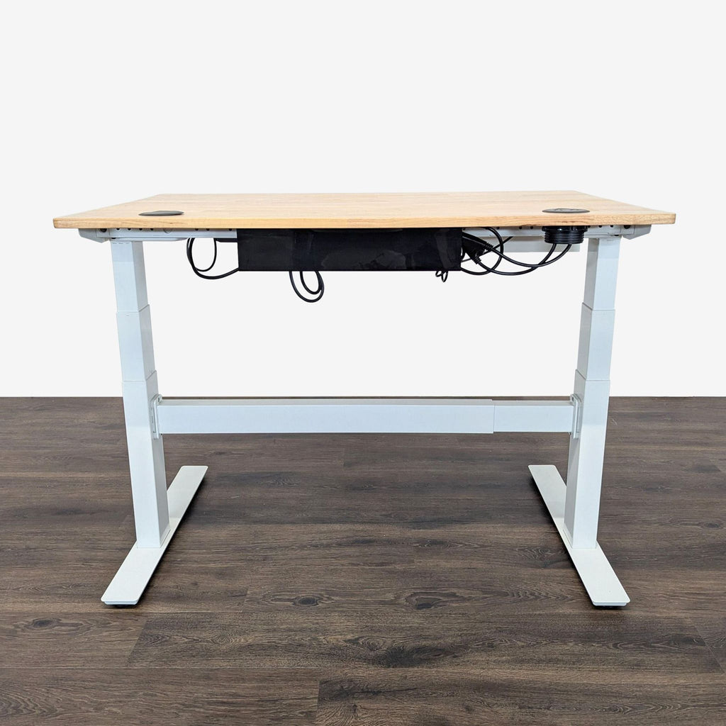 Uplift Adjustable Standing Desk with Locking Drawer and Solid Wood Top